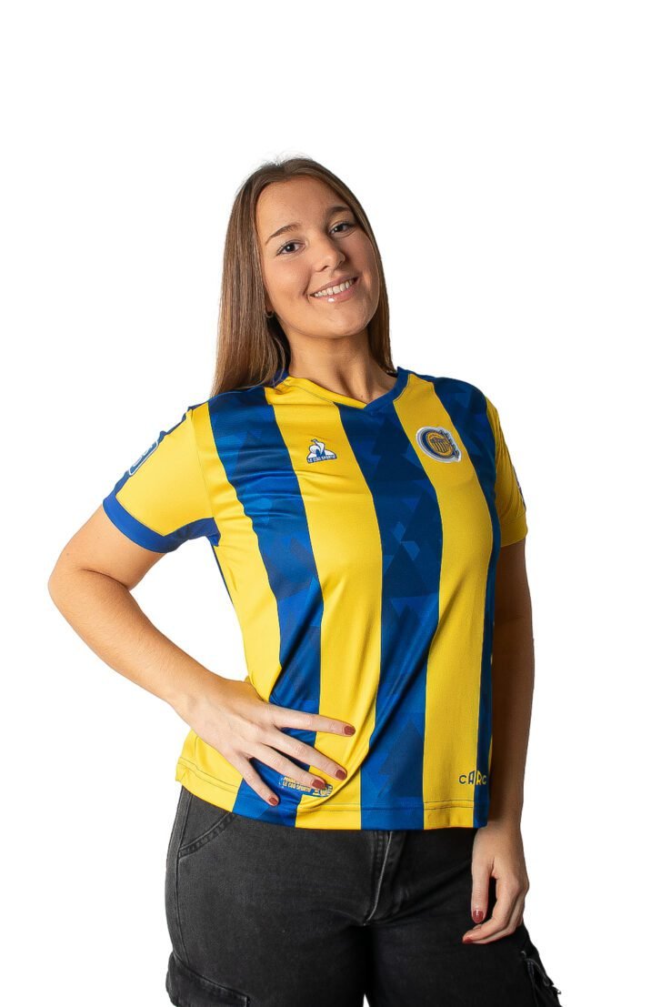 Camiseta titular dama Le Coq Sportif Azul y Amarillo